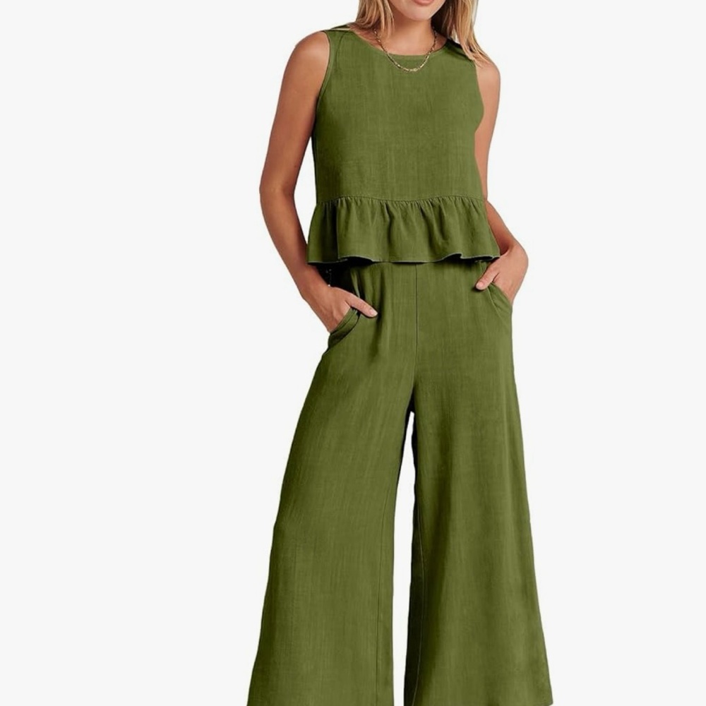 Elegant Olive Sleeveless Jumpsuit